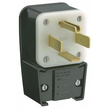 Straight Blade Plug, 14-60P, 60 A, 125/250V AC, 3 Pole, Screw Terminals, Grounded MPN:9462-P