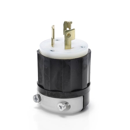 Locking Plug, Non-NEMA, 20 A, 125/250V AC, Three Phase, 3 Pole, Screw Terminals, Black, White MPN:9965-C