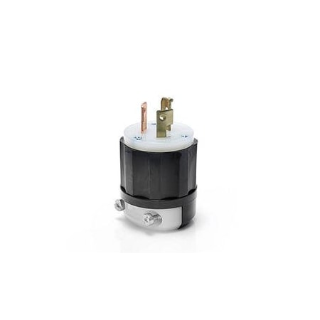 Locking Plug, Non-NEMA, 20 A, 125/250V AC, 3 Pole, Screw Terminals, Black, White MPN:9965-GC