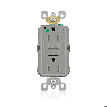 AFCI Receptacle 15A HG/TR Gray MPN:AFTR1-HGG