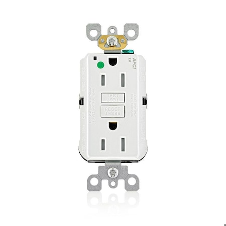 AFCI Receptacle 15A HG/TR White MPN:AFTR1-HGW