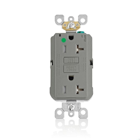 AFCI Receptacle 20A HG/TR Gray MPN:AFTR2-HGG