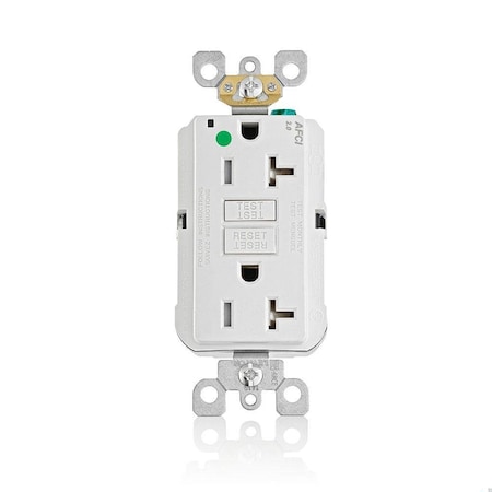AFCI Receptacle 20A HG/TR White MPN:AFTR2-HGW