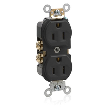 Straight Blade Receptacle, 5-15R, 15 A, 125V AC, 2 Pole, 3 Wire, Flush Mount, Self-Grounded MPN:BR15-E