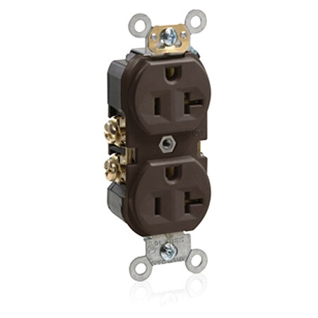Straight Blade Receptacle, 5-20R, 20 A, 125V AC, 2 Pole, 3 Wire, Flush Mount, Self-Grounded MPN:BR20