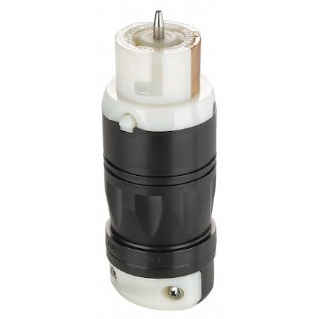 Locking Connector, Non-NEMA, 50 A, 250V AC, Single Phase, 2 Pole, Screw Terminals, Black, White MPN:CS8264C