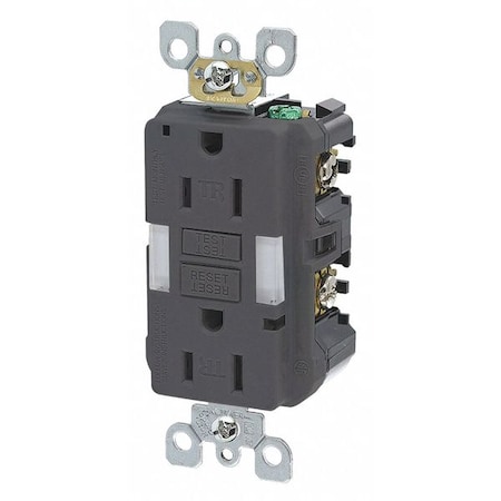GFIRcptcl, 15A, 125VAC, Blk, Thermoplastic MPN:GFNL1-E