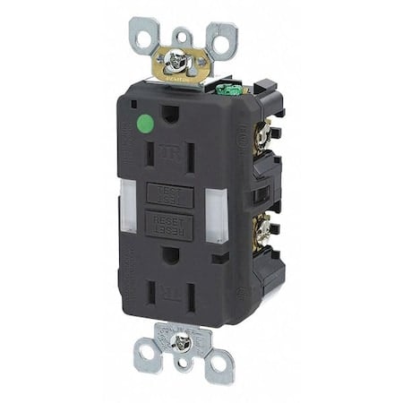 GFIRcptcl, 15A, 125VAC, Blk, Thermoplastic MPN:GFNL1-HGE