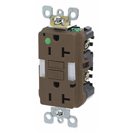 GFCI Receptacle, 20A, 125VAC, 5-20R, Brown MPN:GFNL2-HG