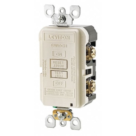 GFI Receptacle, Lt Almnd, PlyCrbt, Bck;Sd MPN:GFRBF-T