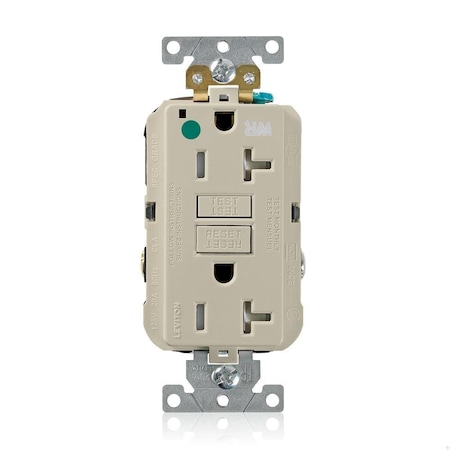 GFCI Receptacle, 5-20R, 20 A, 2 Pole, 3 Wire, Grounded MPN:GFWT2-HGI