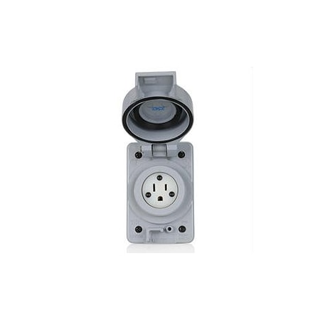 Straight Blade Receptacle, 5-15R, 15 A, 125V AC, 2 Pole, 3 Wire, Flush Mount, Grounded MPN:LNR96-1