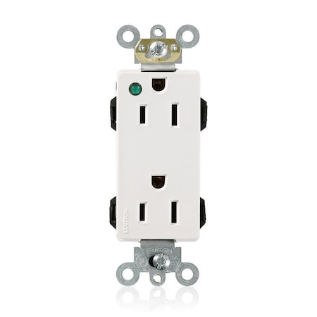 Straight Blade Receptacle, 5-15R, 15 A, 125V AC, Flush Mount, Self-Grounded MPN:M1626-PLW