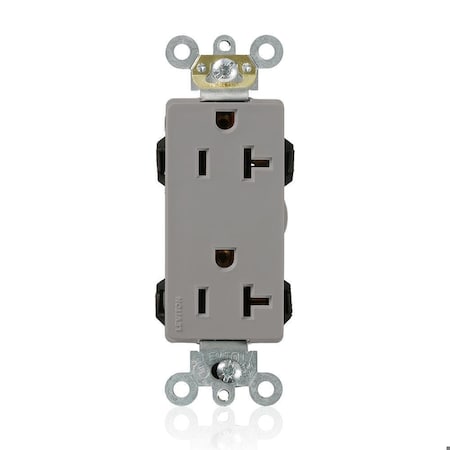 Straight Blade Receptacle, 5-20R, 20 A, 125V AC, Flush Mount, Self-Grounded MPN:M1636-GY