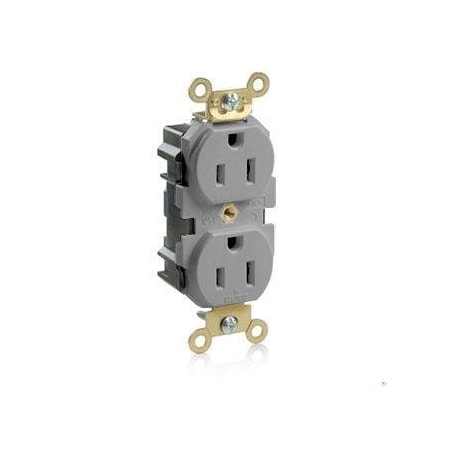 Straight Blade Receptacle, 5-15R, 15 A, 125V AC, Flush Mount, Self-Grounded MPN:M5262-GY