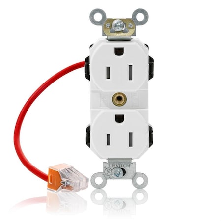 Straight Blade Receptacle, 5-15R, 15 A, 125V AC, Flush Mount, Self-Grounded MPN:M5262-SCW