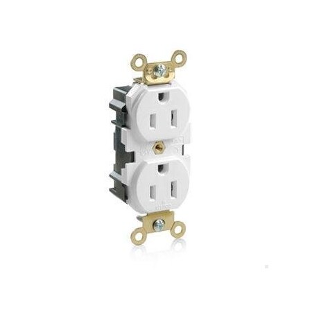 Straight Blade Receptacle, 5-15R, 15 A, 125V AC, Flush Mount, Self-Grounded MPN:M5262-W