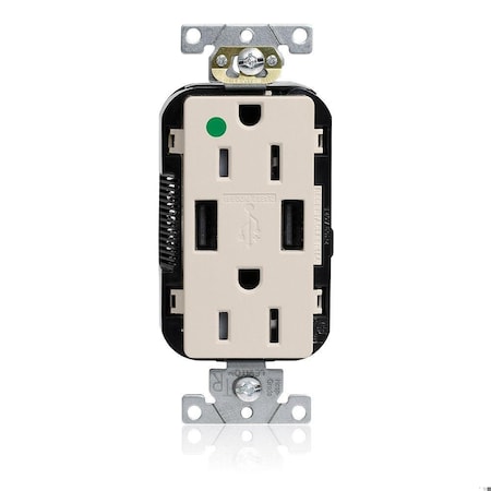 Lev-Lok HG/TR Dup USB A-A 15A 125V LtAl MPN:M56AA-HGT