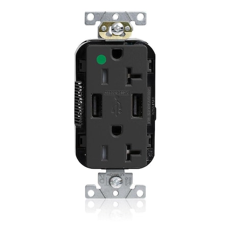 Lev-Lok HG/TR Dup USB A-A 20A 125V Blk MPN:M58AA-HGE