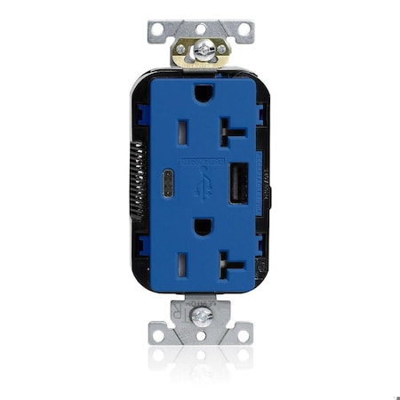Lev-Lok TR Dup USB A-C 20A 125V Blu MPN:M58AC-B