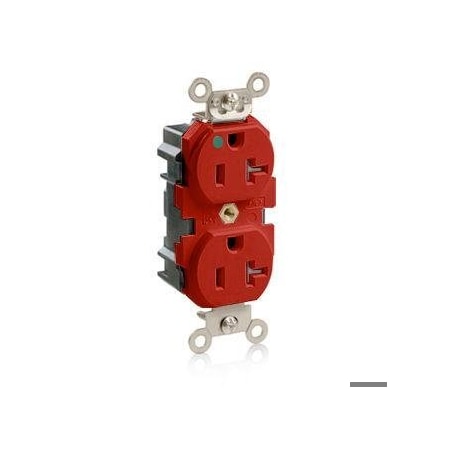 Duplex Straight Blade Receptacle, 5-20R, 20 A, 125V AC, 2 Pole, 3 Wire, Surface Mount MPN:M8300-SGR