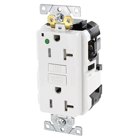 GFCI Receptacle, 5-20R, 20 A, 2 Pole, 3 Wire, Grounded MPN:MGFT2-HGW