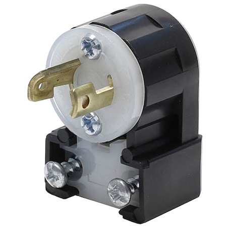 Midget Locking Plug, ML1-15P, 15 A, 125V AC, Single Phase, 2 Pole, Screw Terminals, Black, White MPN:ML1-AP