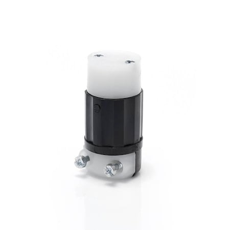 Locking Connector, ML-1R, 15 A, 125V AC, Single Phase, 2 Pole, Screw Terminals, Black, White MPN:ML1-C