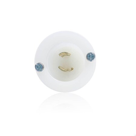 Midget Flanged Locking Inlet, 15 A, 125V AC, 2 Pole, Screw Terminals, White MPN:ML1-PB
