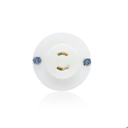Midget Flanged Locking Inlet, ML-1R, 15 A, 125V AC, 2 Pole, Screw Terminals, White MPN:ML1-PER