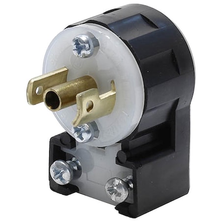 Midget Locking Plug, ML2-15P, 15 A, 125V AC, Single Phase, 2 Pole, Screw Terminals, Black, White MPN:ML2-AP
