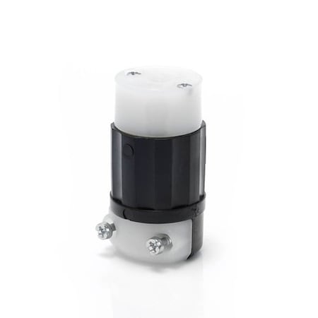 Midget Locking Connector, ML-3R, 15 A, 125/250V AC, 3 Pole, Screw Terminals, Black, White MPN:ML3-C