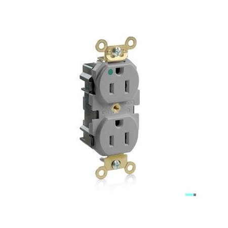 Straight Blade Receptacle, 5-15R, 15 A, 125V AC, Self-Grounded MPN:MRI15-GY
