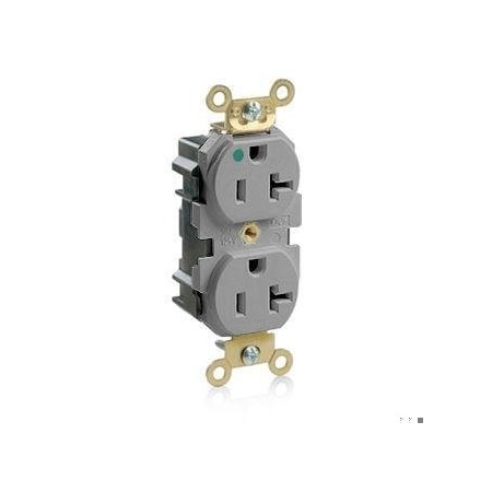 Straight Blade Receptacle, 5-20R, 20 A, 125V AC, Flush Mount, Self-Grounded MPN:MRI20-GY
