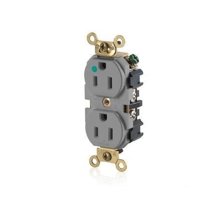 Straight Blade Receptacle, 5-15R, 15 A, 125V AC, Surface Mount, Grounded MPN:MRI82-GY