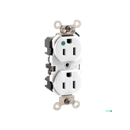 Straight Blade Receptacle, 5-15R, 15 A, 125V AC, Surface Mount, Grounded MPN:MRI82-W