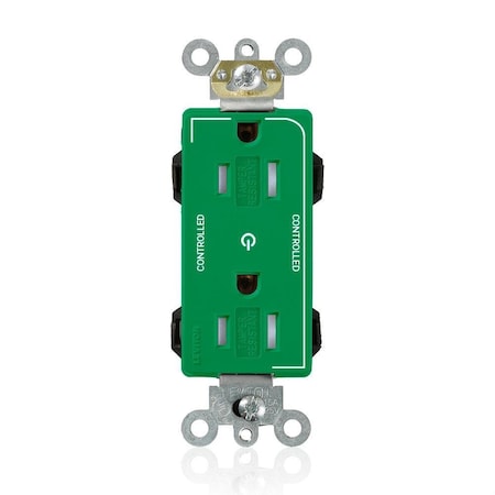 Straight Blade Receptacle, 5-15R, 15 A, 125V AC, Surface Mount, Self-Grounded MPN:MT162-2GN