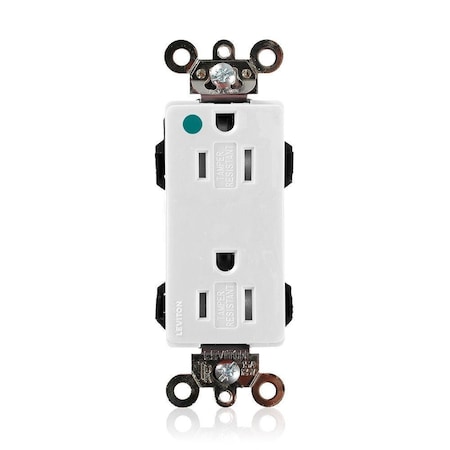 Straight Blade Receptacle, 5-15R, 15 A, 125V AC, Surface Mount, Self-Grounded MPN:MT162-HGW