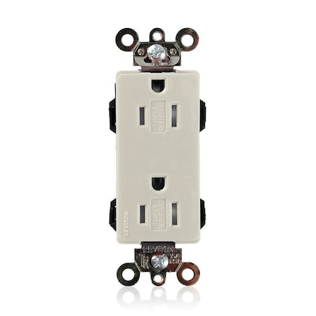 Straight Blade Receptacle, 5-15R, 15 A, 125V AC, Surface Mount, Self-Grounded MPN:MT162-T