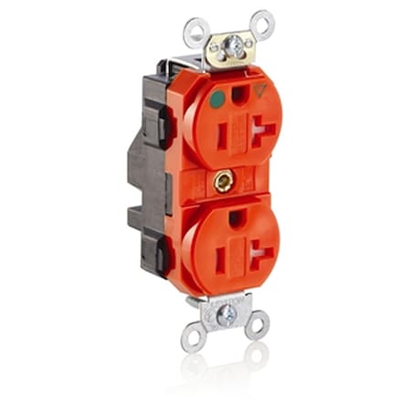 Straight Blade Receptacle, 5-20R, 20 A, 125V AC, 2 Pole, 3 Wire, Flush Mount, Isolated Ground MPN:MT830-IG
