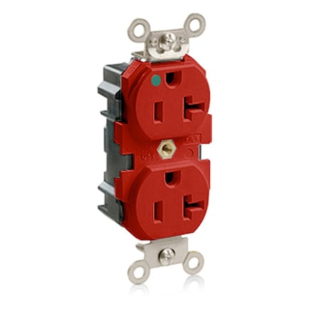 Straight Blade Receptacle, 5-20R, 20 A, 125V AC, 2 Pole, 3 Wire, Flush Mount, Self-Grounded MPN:MT830-R