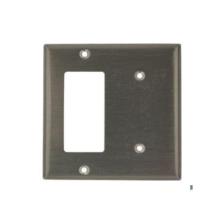 GFCI Wall Plate, Number of Gangs: 2 Stainless Steel, Silver MPN:S1426-N