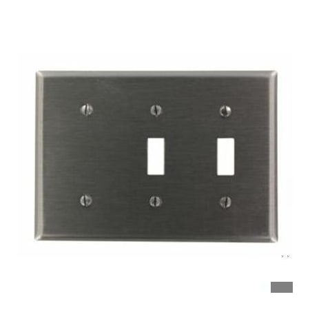 Blank Wall Plate, Number of Gangs: 3 Stainless Steel, Silver MPN:S214-N
