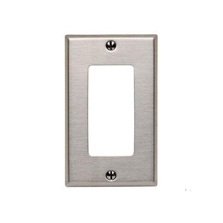 Receptacle Wall Plate, Number of Gangs: 1 Stainless Steel, Silver MPN:SSJ26-40