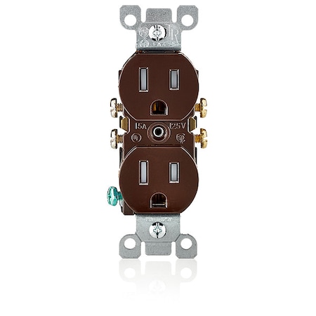 Straight Blade Receptacle, 5-15R, 15 A, 125V AC, 2 Pole, 3 Wire, Flush Mount, Grounded MPN:T5320