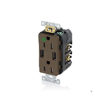 Duplex Straight Blade Receptacle, 5-15R, 15 A, 125V AC, 2 Pole, 3 Wire, Surface Mount MPN:T5632-HG