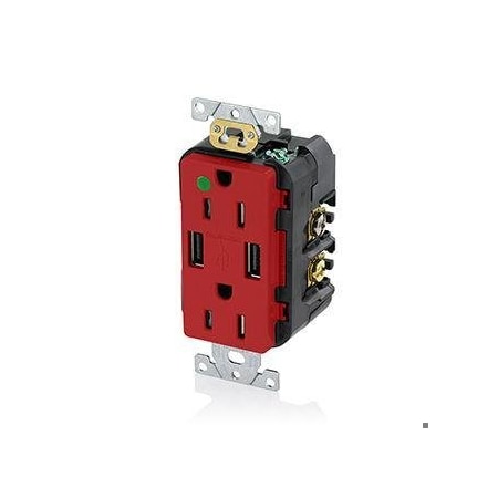 Duplex Straight Blade Receptacle, 5-15R, 15 A, 125V AC, 2 Pole, 3 Wire, Surface Mount MPN:T5632-HGR