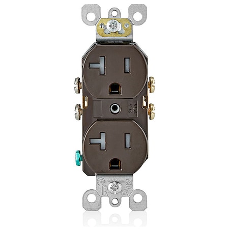Straight Blade Receptacle, 5-20R, 20 A, 125V AC, 2 Pole, 3 Wire, Flush Mount, Self-Grounded MPN:T5820