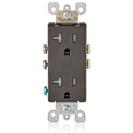 Straight Blade Receptacle, 5-20R, 20 A, 125V AC, 2 Pole, 3 Wire, Flush Mount, Self-Grounded MPN:T5825