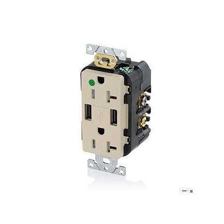 H.G. Duplex Recept W/USB, Ivory, 20 Amp MPN:T5832-HGI